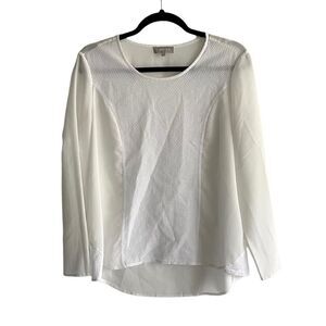PORTS Crew Neck Long Sleeve Blouse Cream White 4